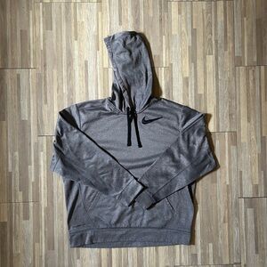 Nike Therma-fit Gray Hoodie with Black Swoosh Men’s Size Large